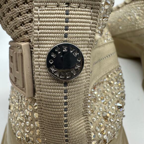 Steve Madden Maxima Glass Embellished  Fashion Sneakers Womens Size 11 Beaded - Picture 7 of 14